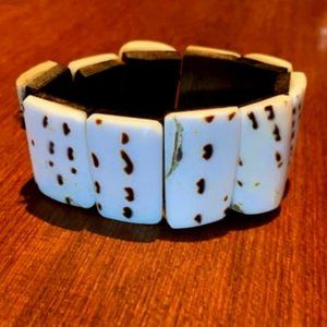 Made In France Shell cuff bracelet 1 inch wide